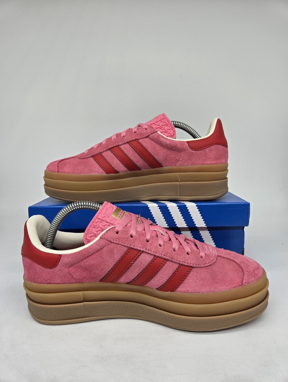 Adidas Gazelle Bold JQ7407 Rose Tone Better Scarlet Shoes Women's Size 8.5 - Picture 6 of 8